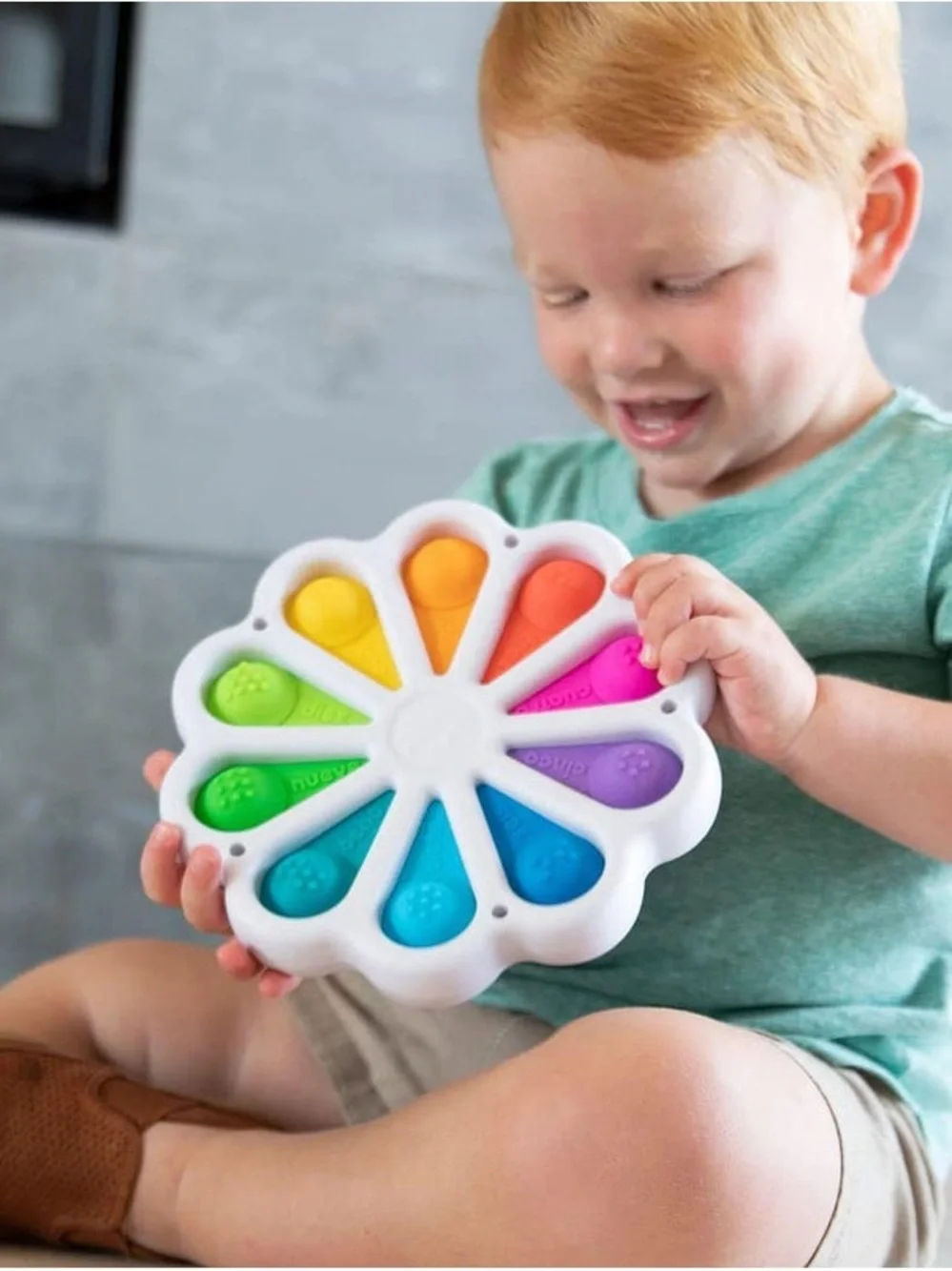 Dimpl Digits Rainbow Popper Toy - Blue Frame